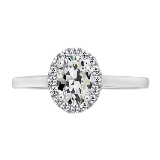 Halo-Verlobungsring 14K Weißgold mit Brillant – Hauptansicht