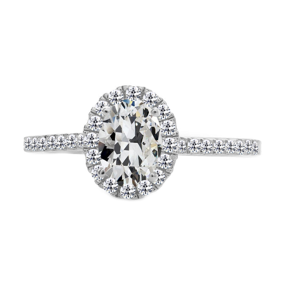 Zeitloser Diamant Halo-Verlobungsring 3 Karat – Hauptansicht