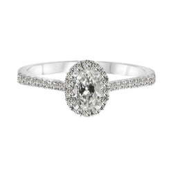 Echter Edler Diamant Halo-Verlobungsring – 14 Karat Weißgold 3