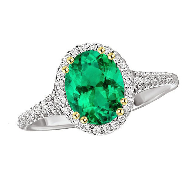 Naturreiner Edler Smaragd Edelstein-Ring – Hauptansicht
