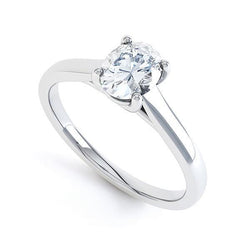 Oval Cut Solitaire 1,25 Karat Echt Diamant-Verlobungsring Weißgold 14K