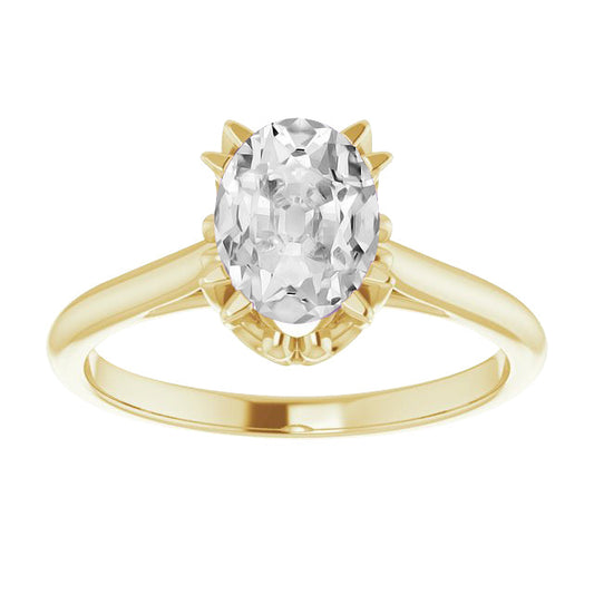 Brillant Solitär-Ring 4-Karat 14K Gelbgold – Hauptansicht