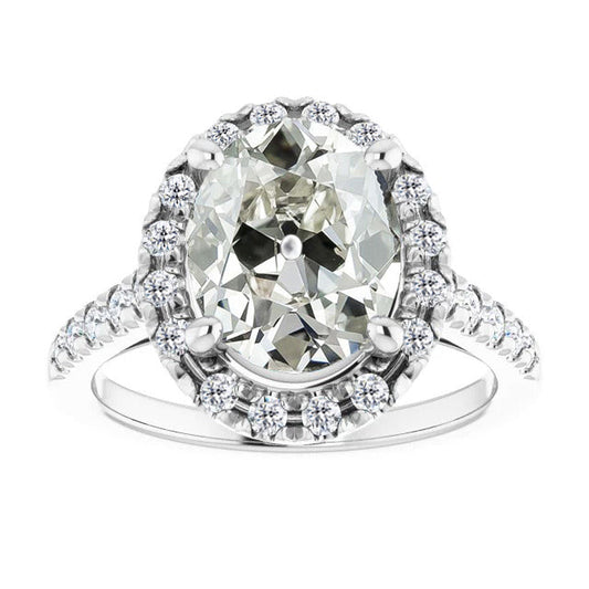Feiner Edler Diamant Halo-Ring 4 Karat – Hauptansicht