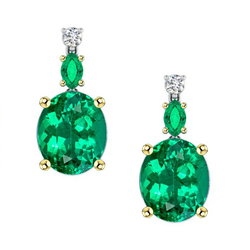 Brillanter 3-Karat Edler Smaragd Gemstone Earring