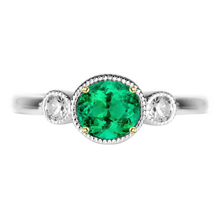 Echter Edler Smaragd Edelstein-Ring – Hauptansicht