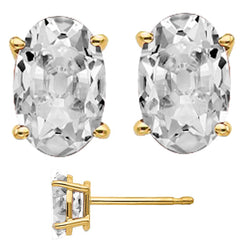 Naturreiner Antik-Kissen-Schliff Brillant Ohrstecker – 13 Karat