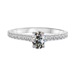 Naturreiner Old Mine Cut Brillant Akzent-Solitär-Ring – 2 Karat