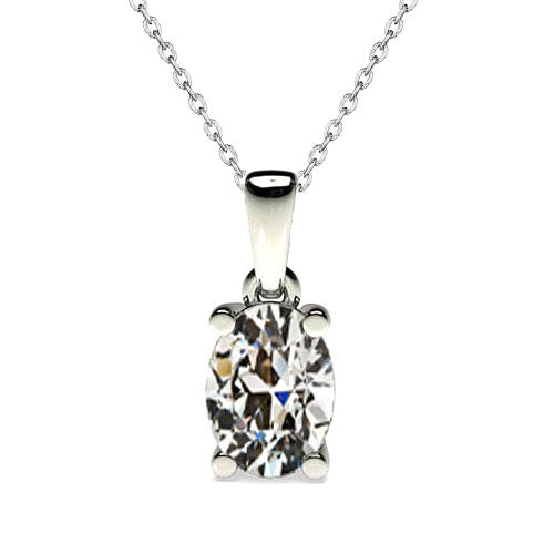 Edler Diamant Old Mine Cut Anhänger in 14K Weißgold – Hauptansicht