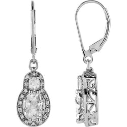 14 Karat Weißgold Diamant Ohrstecker – 2-Karat Old Mine Cut