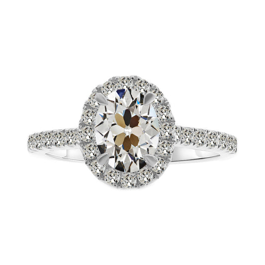 Halo-Fassung Ring 14 Karat Weißgold mit Brillant – Hauptansicht