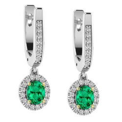 Gemstone Earring Bicolor 14K Gold – Kolumbianischer Smaragd