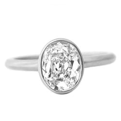 Diamant Zargenfassung Einzelstein-Ring 3 Karat in 14 Karat