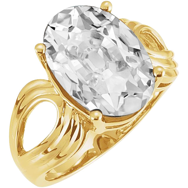 Glänzender Einzelstein-Ring 5 Karat – Hauptansicht