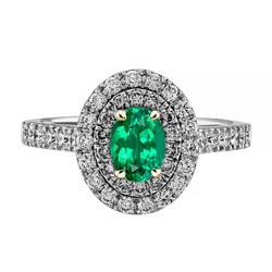 Smaragd GIA-Geprüft Edelstein-Ring 2 Karat in Zweifarbiges 14K