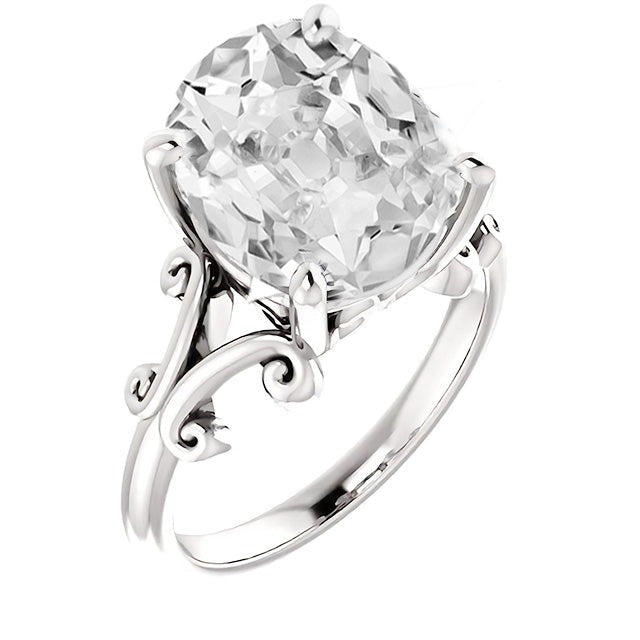 Naturreiner Edler Diamant Solitär-Ring 5 Karat 14K Weißgold – Frontansicht