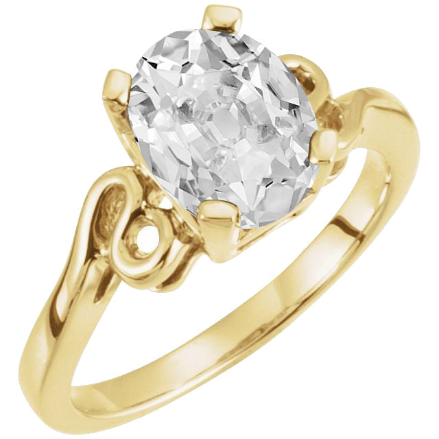 Brillant Solitär-Verlobungsring 5-Karat 14 Karat Gelbgold – Hauptansicht