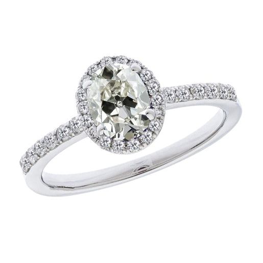 Halo-Ring 14K Weißgold mit Diamant – Hauptansicht