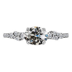 Echter Diamant Akzent-Solitär-Ring – 14K Weißgold 3 Karat