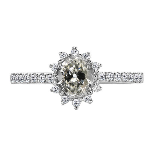 Erdgewonnener Brillant Halo-Verlobungsring – Hauptansicht