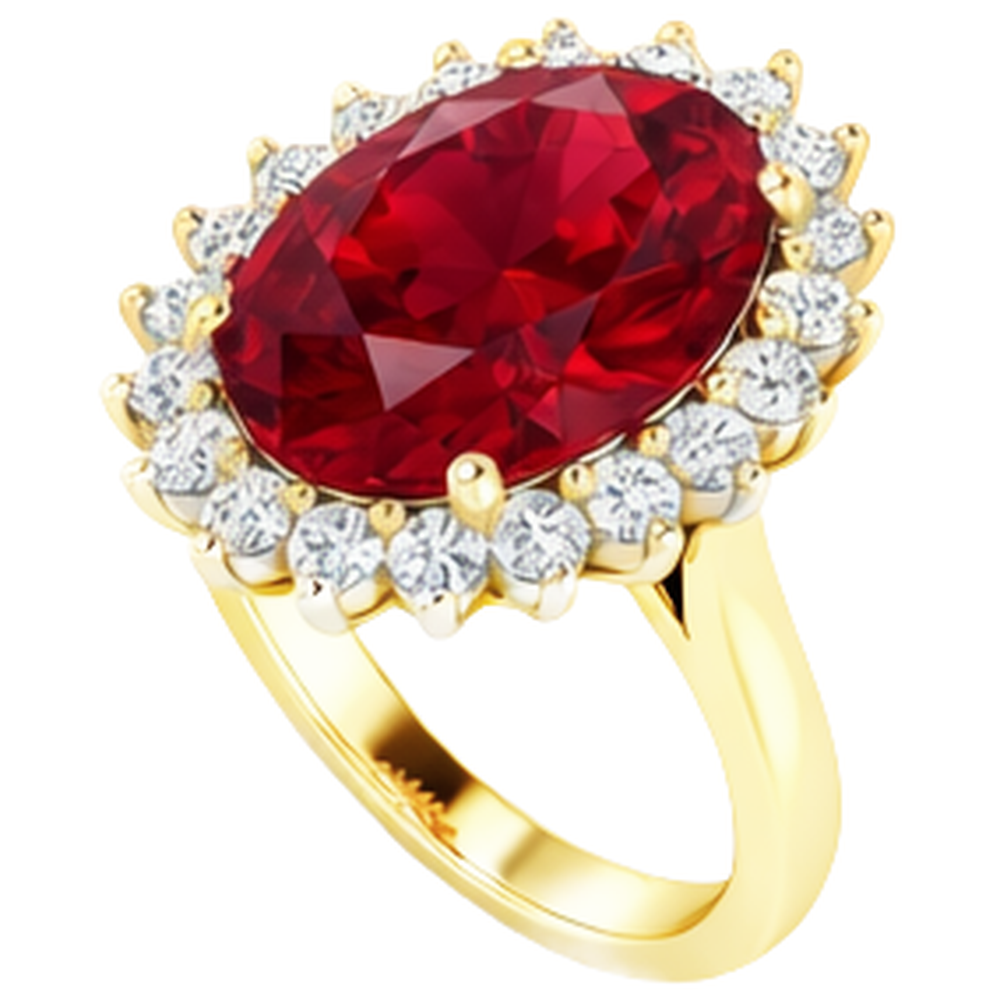 echter oval rubin 10.50Karat ring Draufsicht