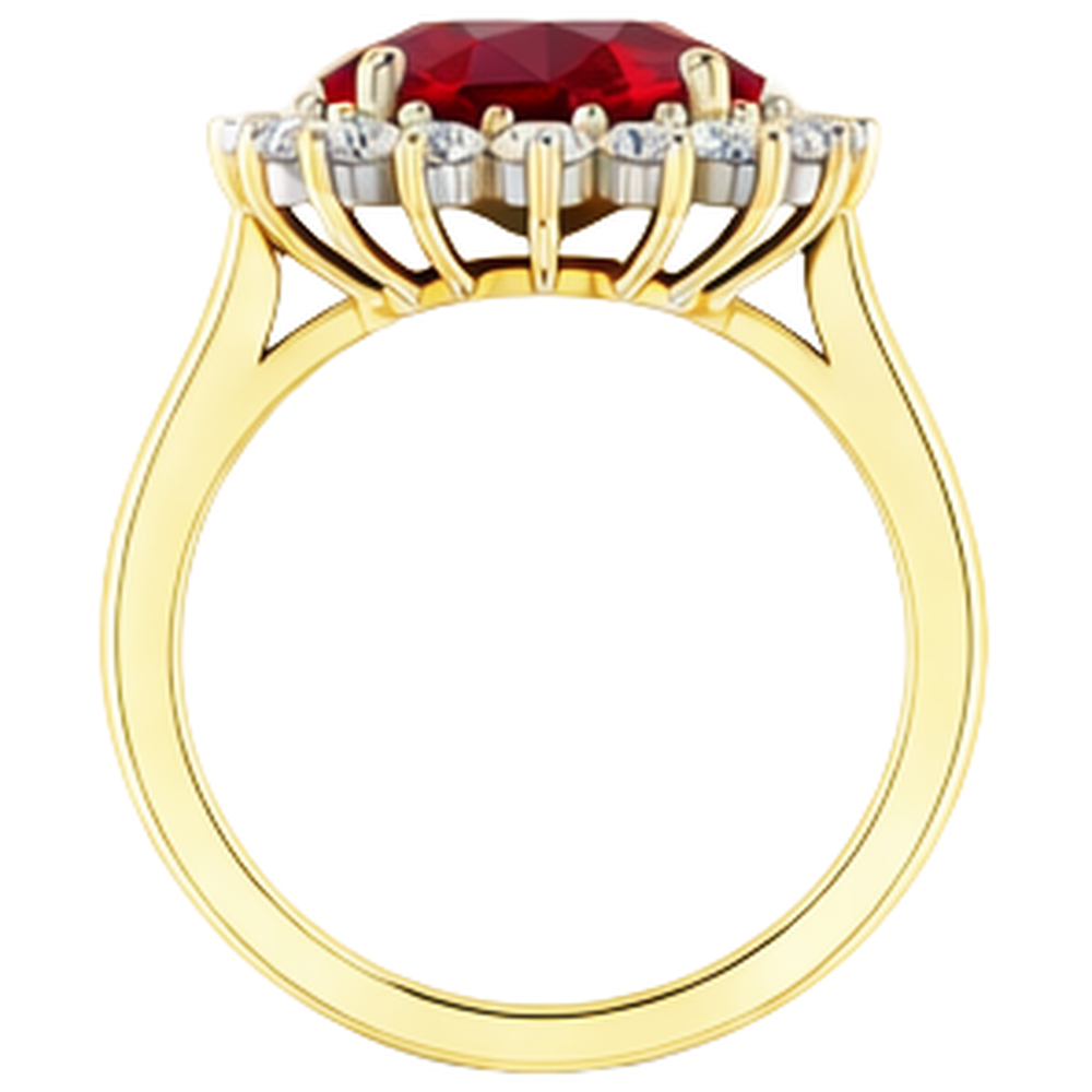 echter oval rubin 10.50Karat ring auf Weiß