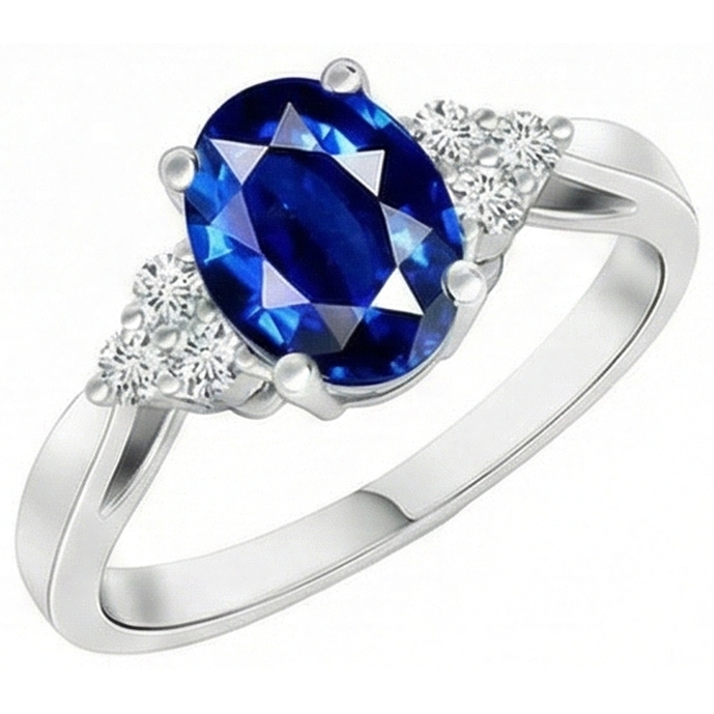 echter oval diamant 5.50Karat ring Draufsicht