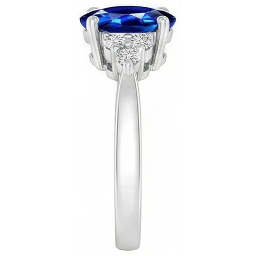 echter oval diamant 5.50Karat ring Profilansicht