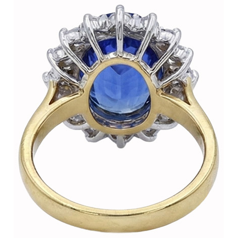 echter oval diamant 8.50Karat ring Profilansicht