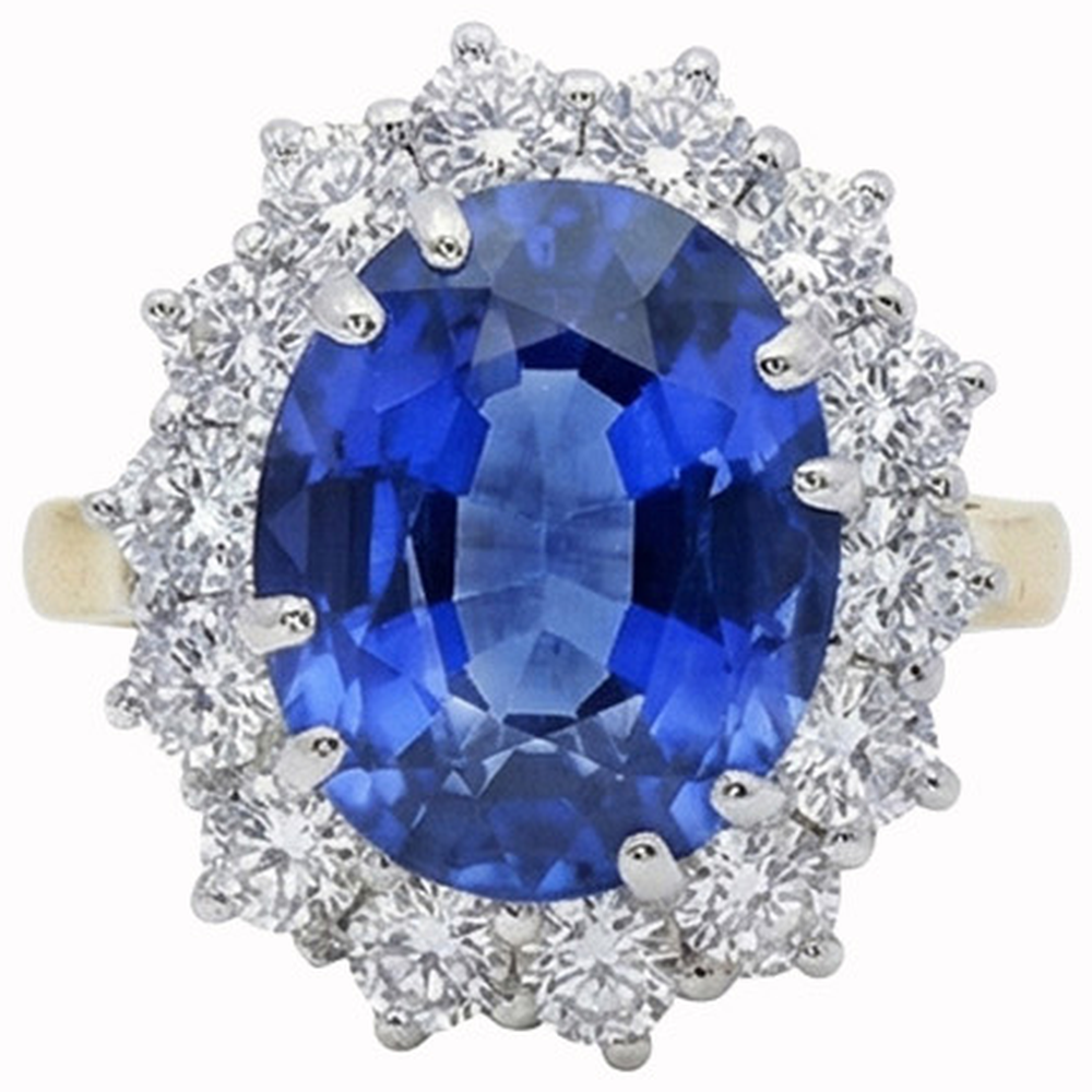 echter oval diamant 8.50Karat ring Vorderansicht