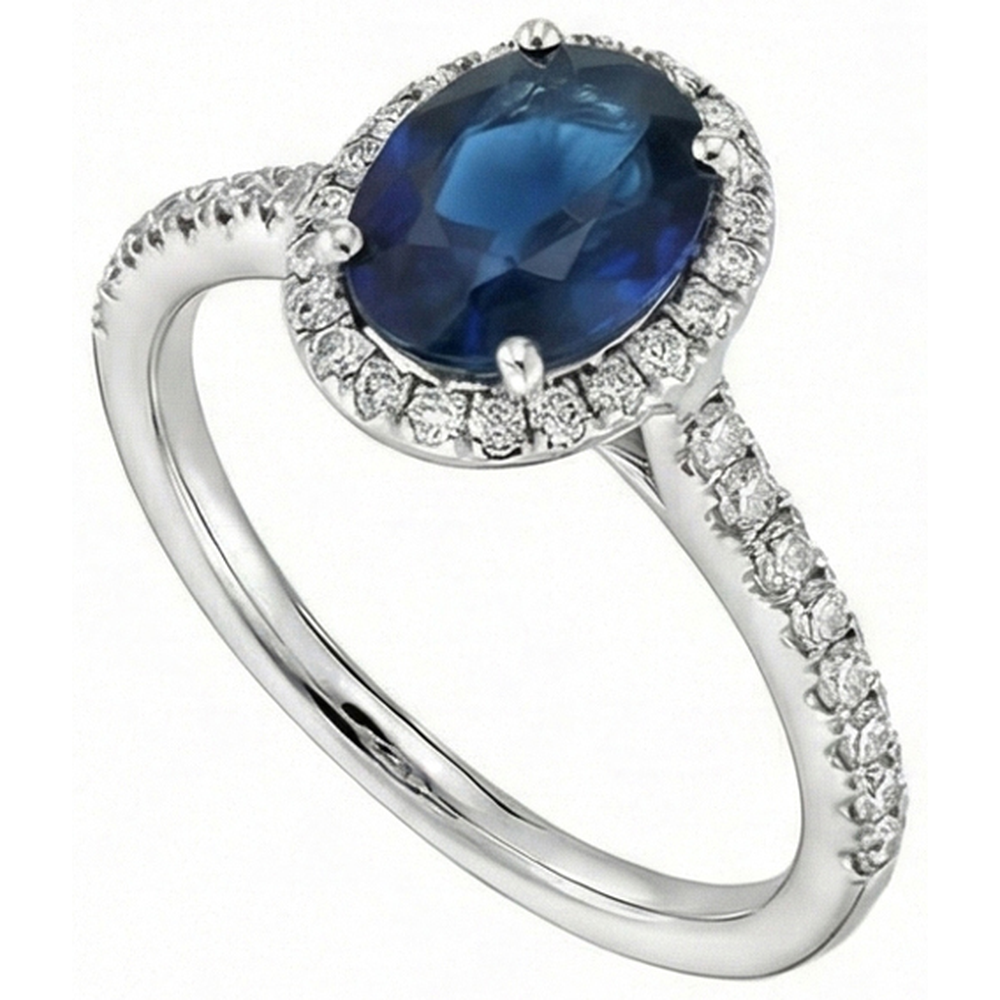 echter oval diamant 2.75Karat ring Vorderansicht
