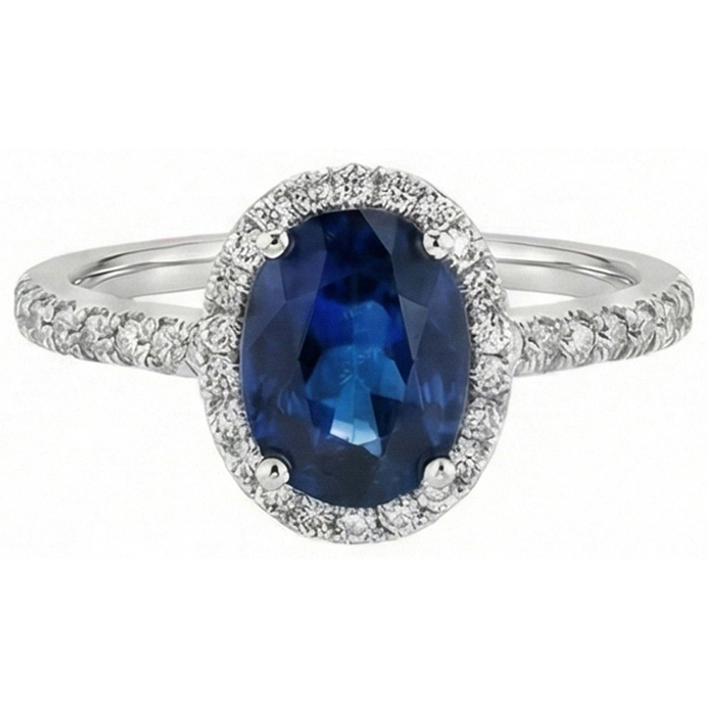 echter oval diamant 2.75Karat ring Draufsicht