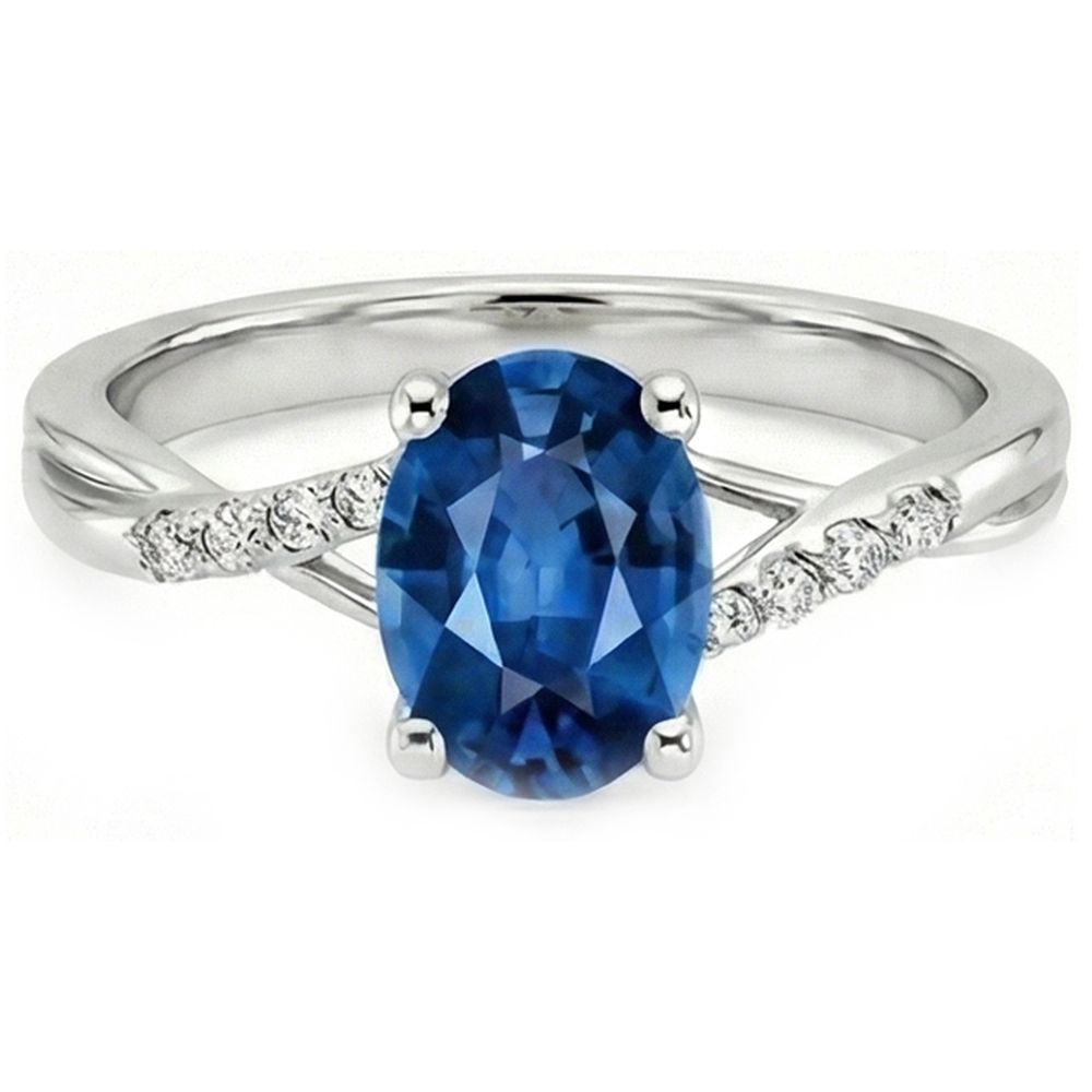 echter oval diamant 2Karat ring Detailansicht