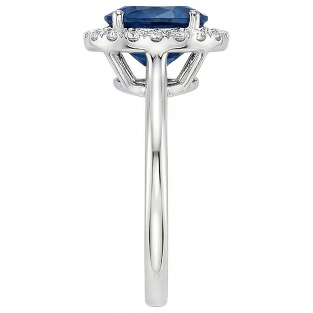 echter oval diamant 2.50Karat ring Profilansicht