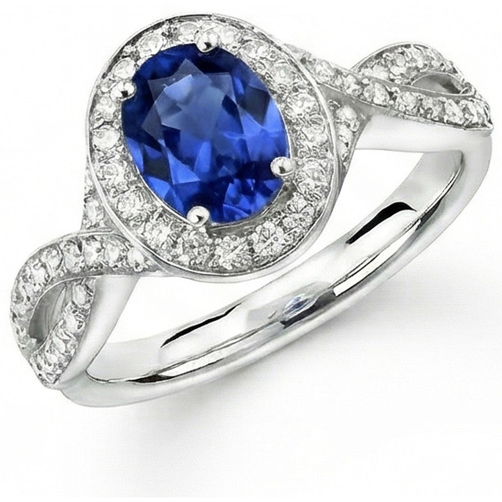 echter oval diamant 1.55Karat ring Vorderansicht