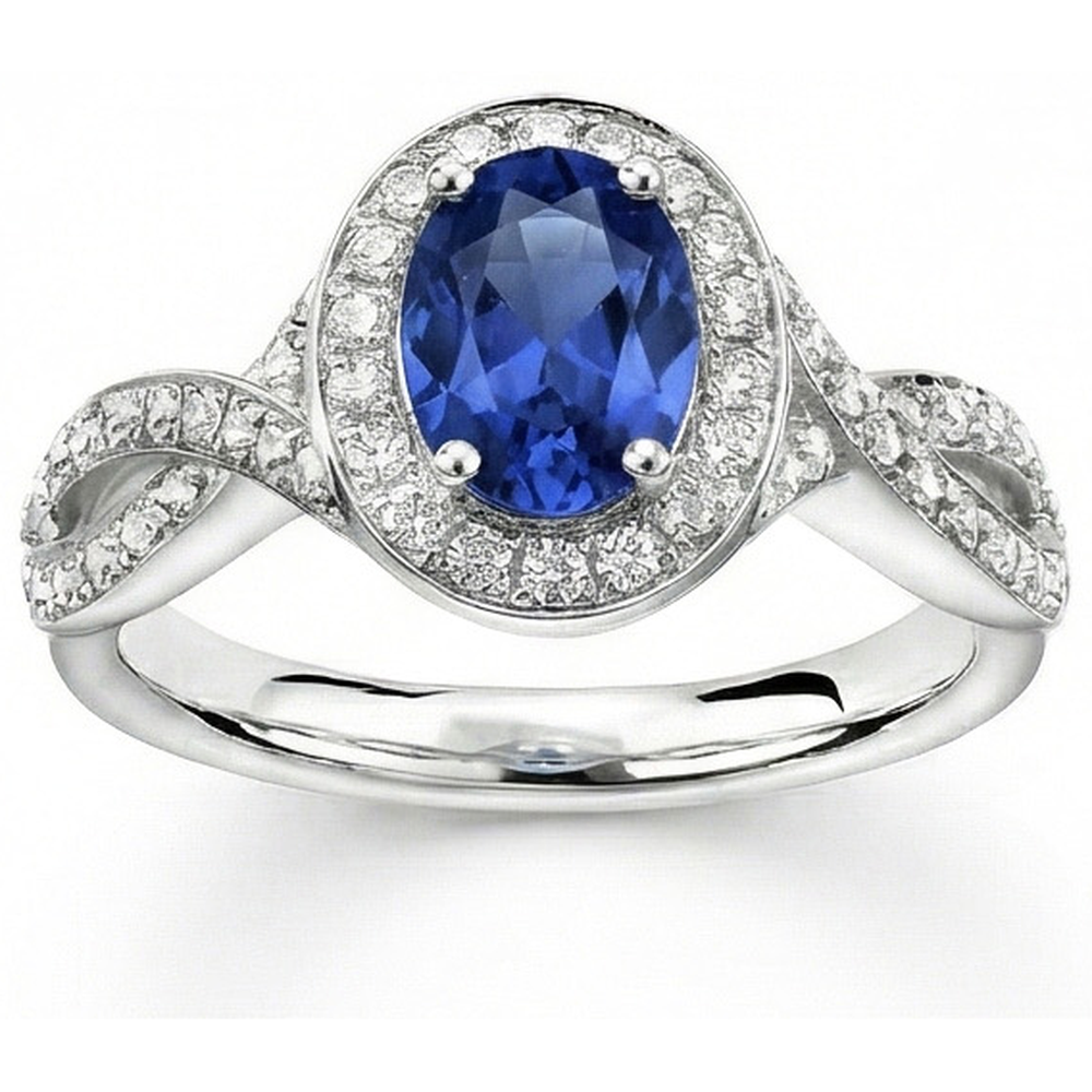 echter oval diamant 1.55Karat ring Seitenansicht