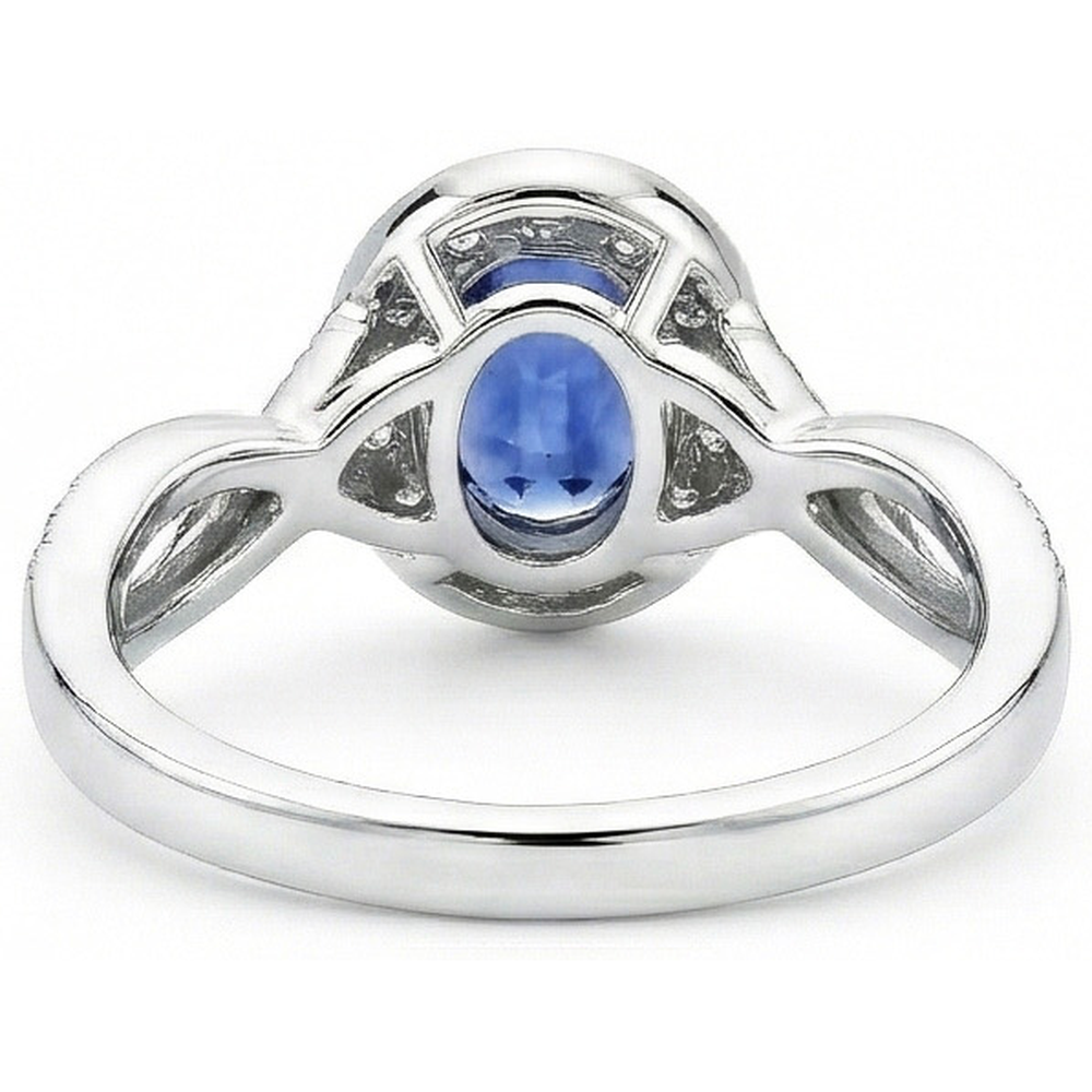 echter oval diamant 1.55Karat ring auf Weiß