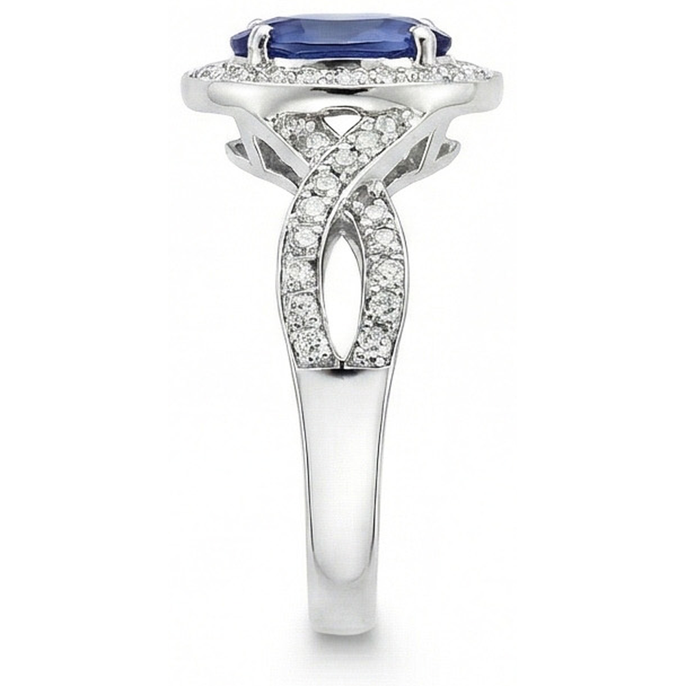 echter oval diamant 1.55Karat ring Profilansicht