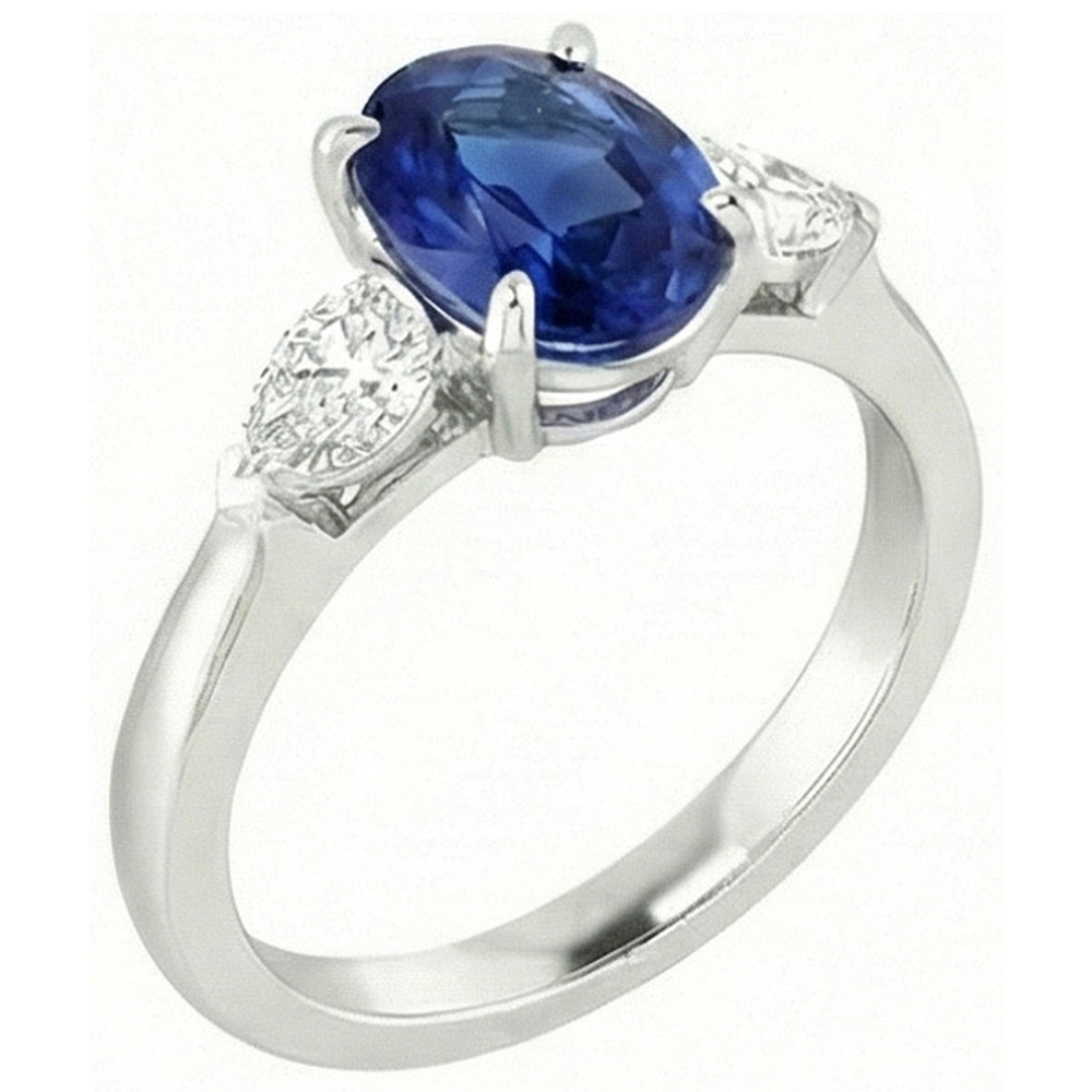 echter oval diamant 3Karat ring Seitenansicht