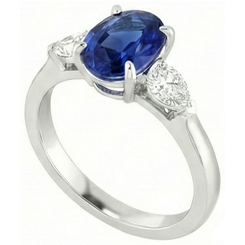 echter oval diamant 3Karat ring Detailansicht