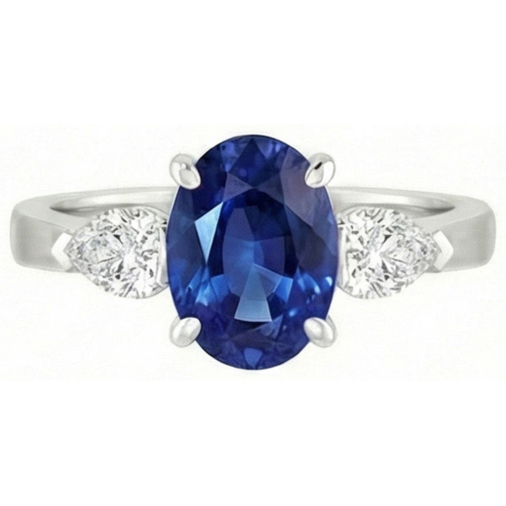 echter oval diamant 3Karat ring Vorderansicht