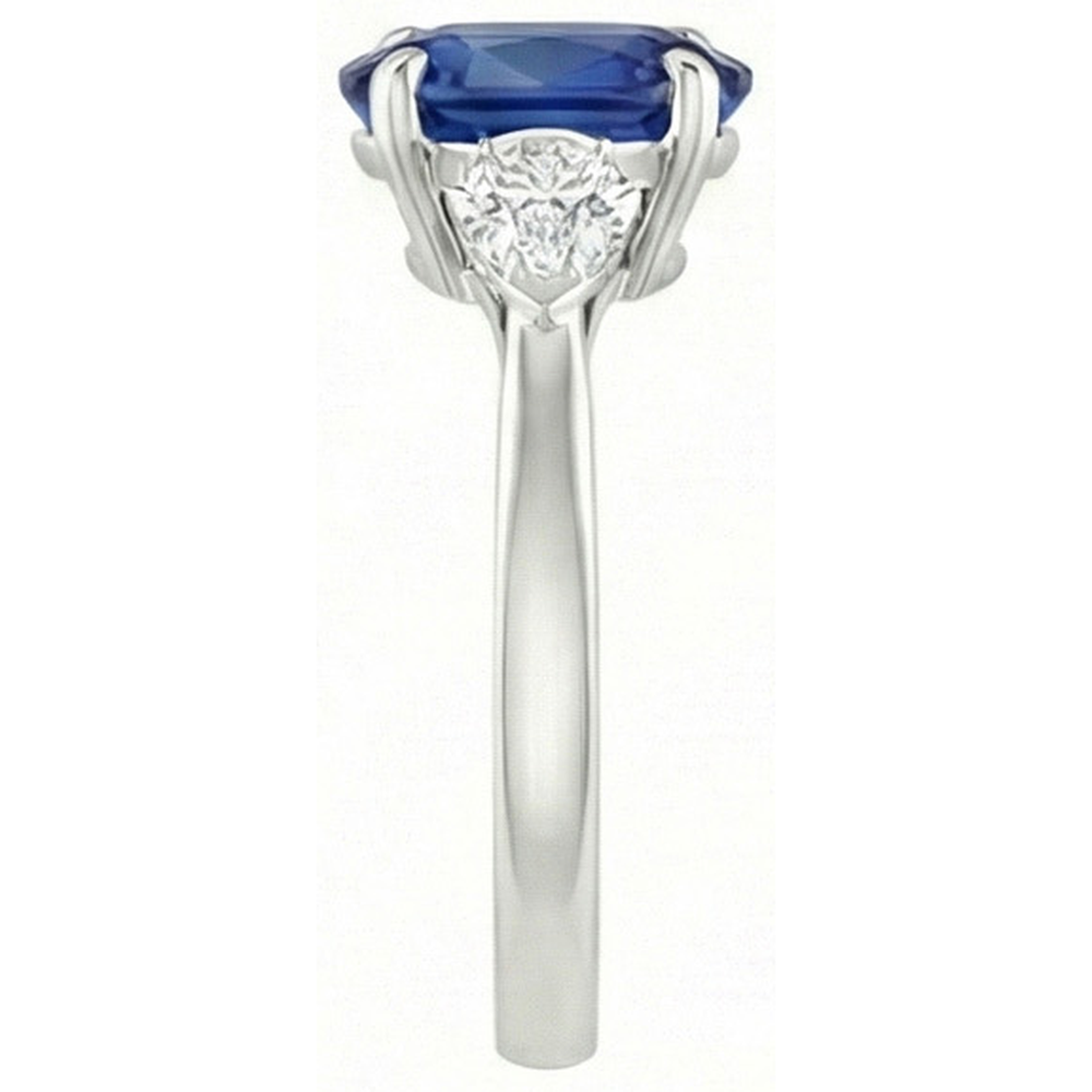 echter oval diamant 3Karat ring Profilansicht