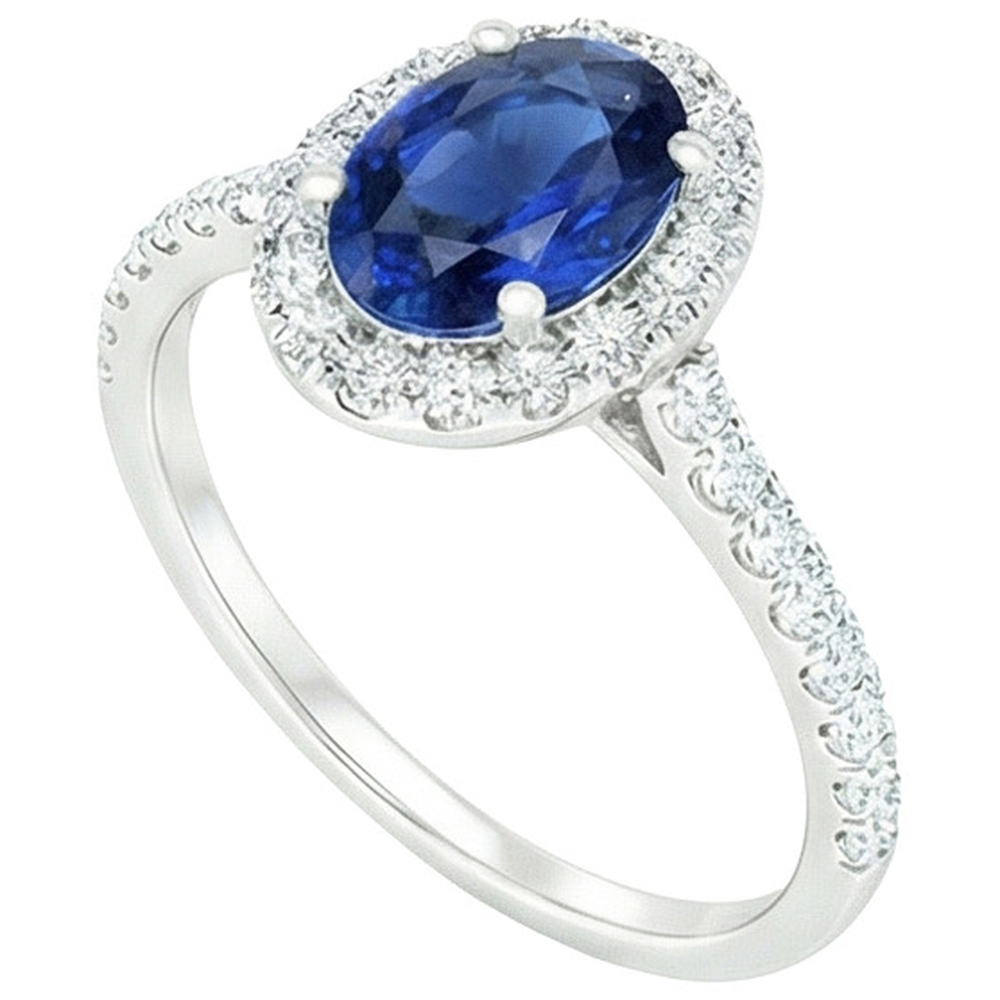 echter oval diamant 6Karat ring Profilansicht