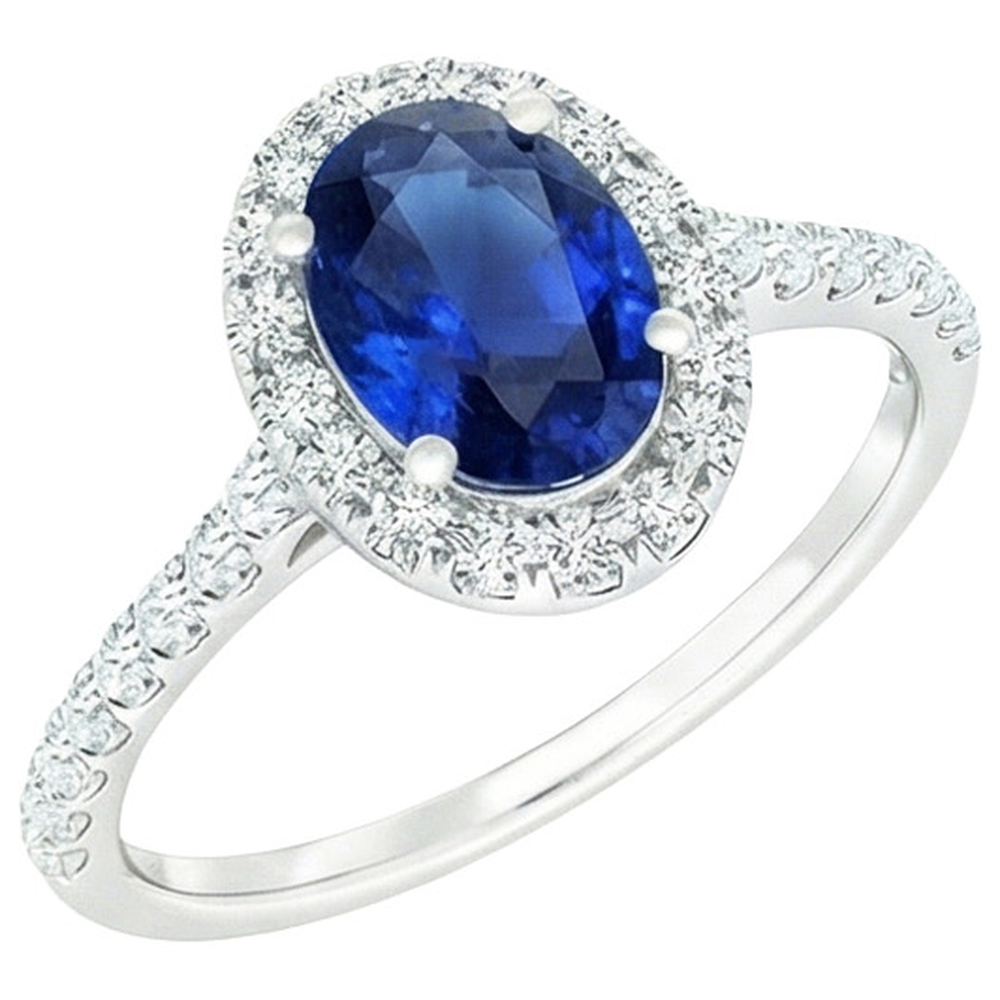 echter oval diamant 6Karat ring Draufsicht