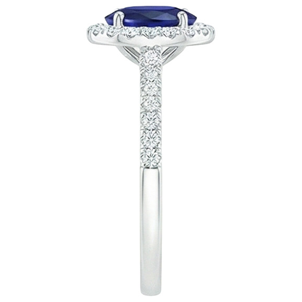echter oval diamant 5.50Karat ring Profilansicht