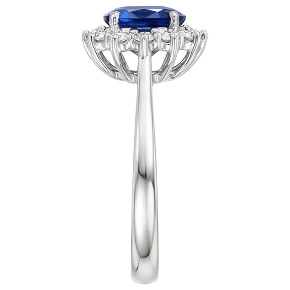 echter oval diamant 4Karat ring Profilansicht