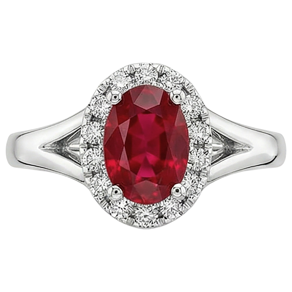 echter oval rubin 1.20Karat ring Vorderansicht