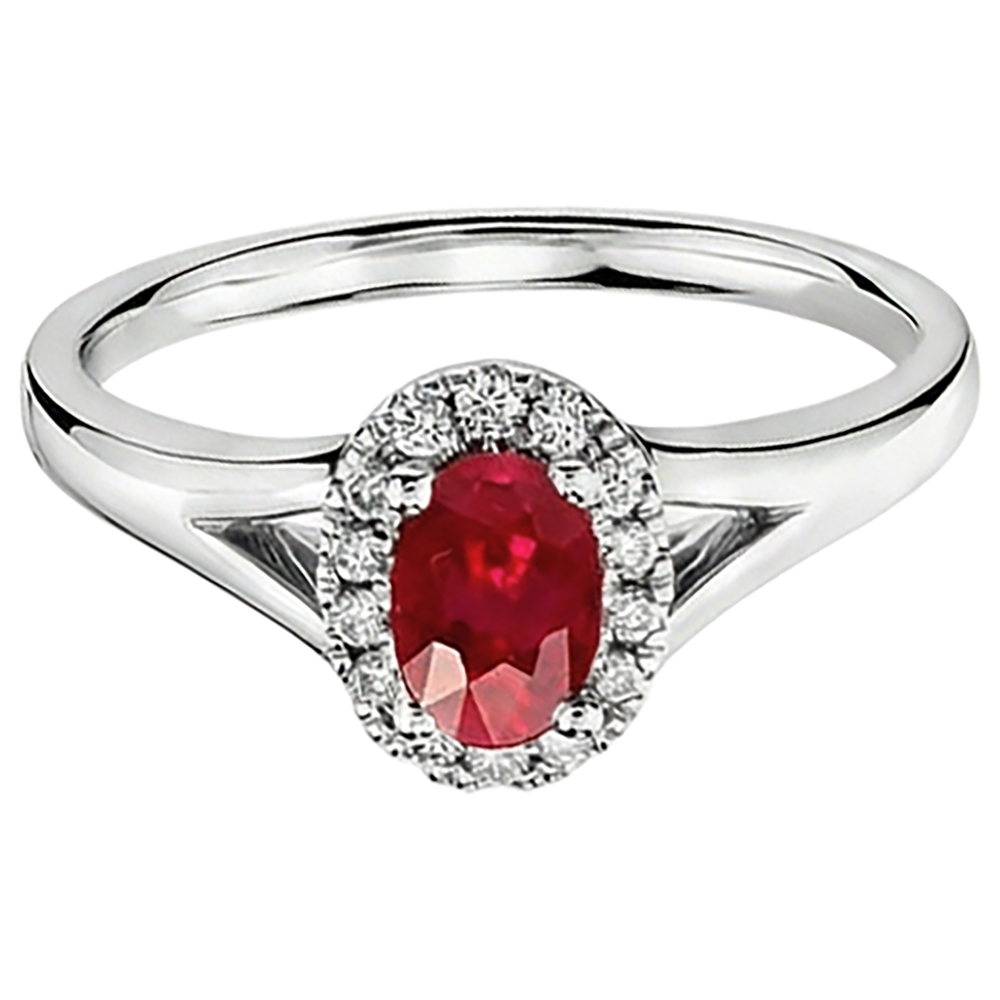 echter oval rubin 1.20Karat ring Seitenansicht