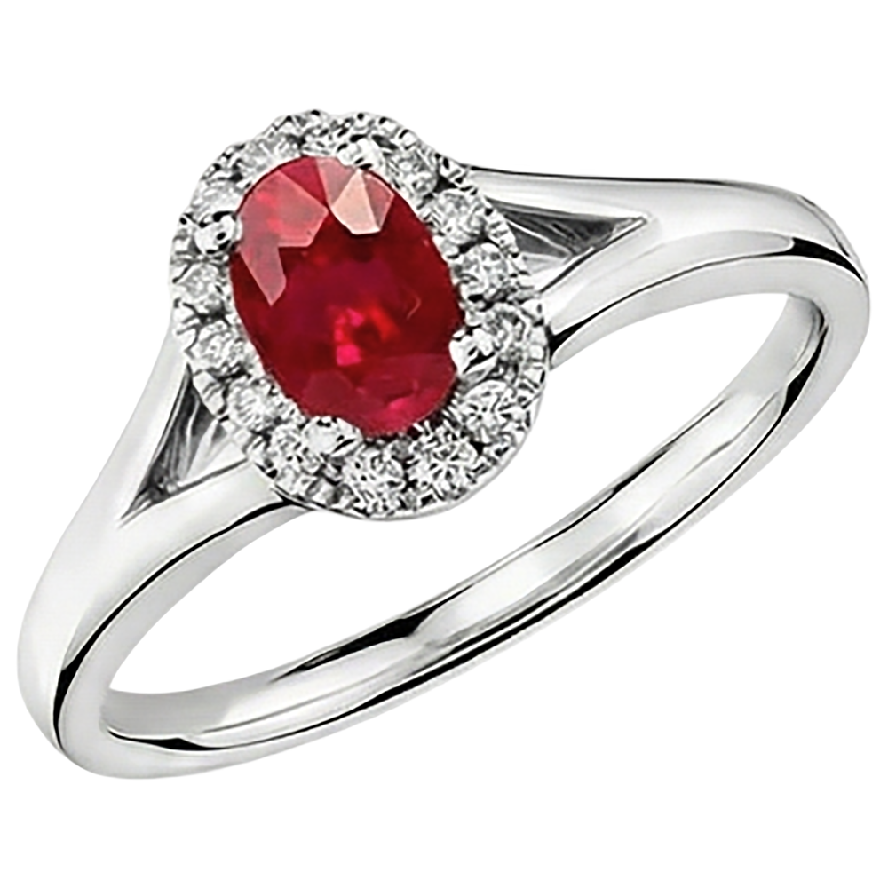 echter oval rubin 1.20Karat ring Detailansicht