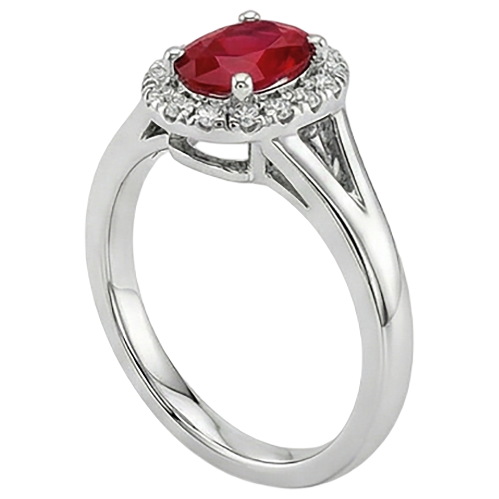 echter oval rubin 1.20Karat ring Draufsicht