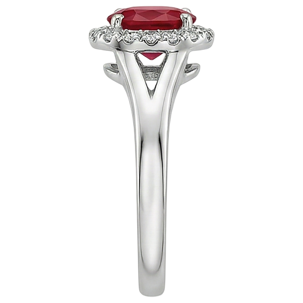 echter oval rubin 1.20Karat ring Profilansicht